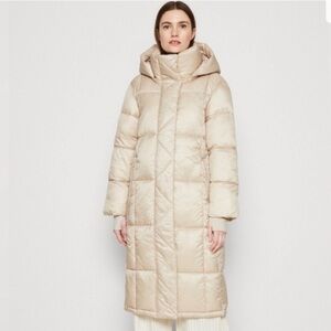 Gap Big Puff Coat M cobblestone beige NWOT